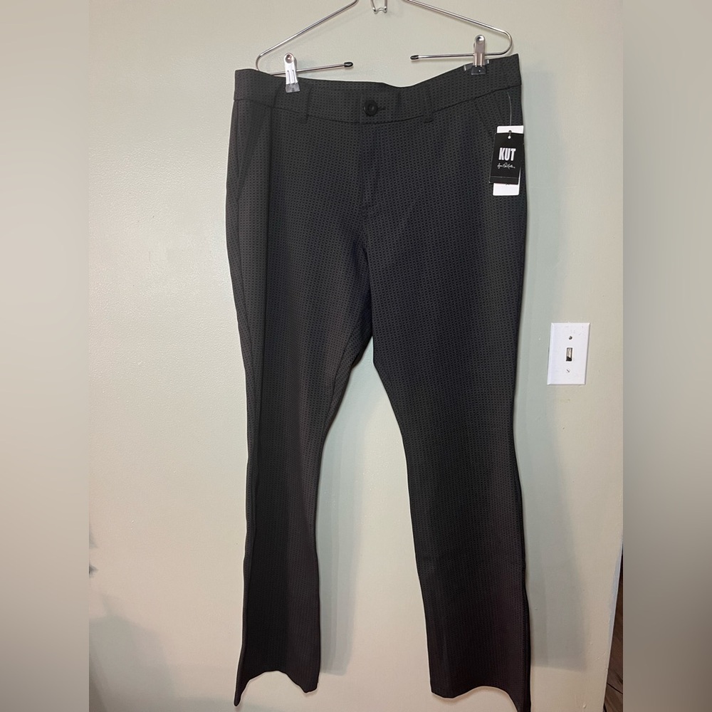 Kut from the Kloth Charcoal Bootcut Trousers Womens Stretch Dress Pants 14W NWT